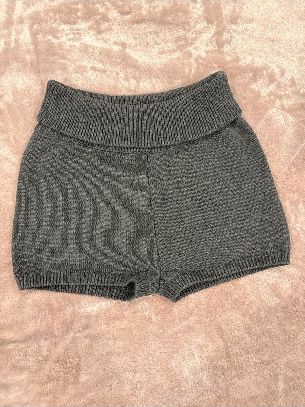 Brandy Melville Gray High-Waist Knit Lounge Shorts